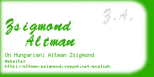 zsigmond altman business card